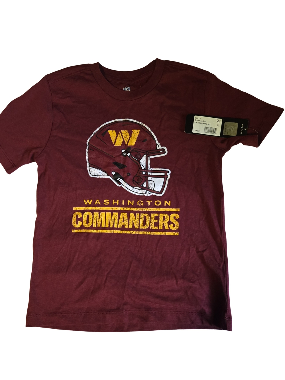NFL Washington Commanders Maroon Team Logo T-Shirt Youth Large 7